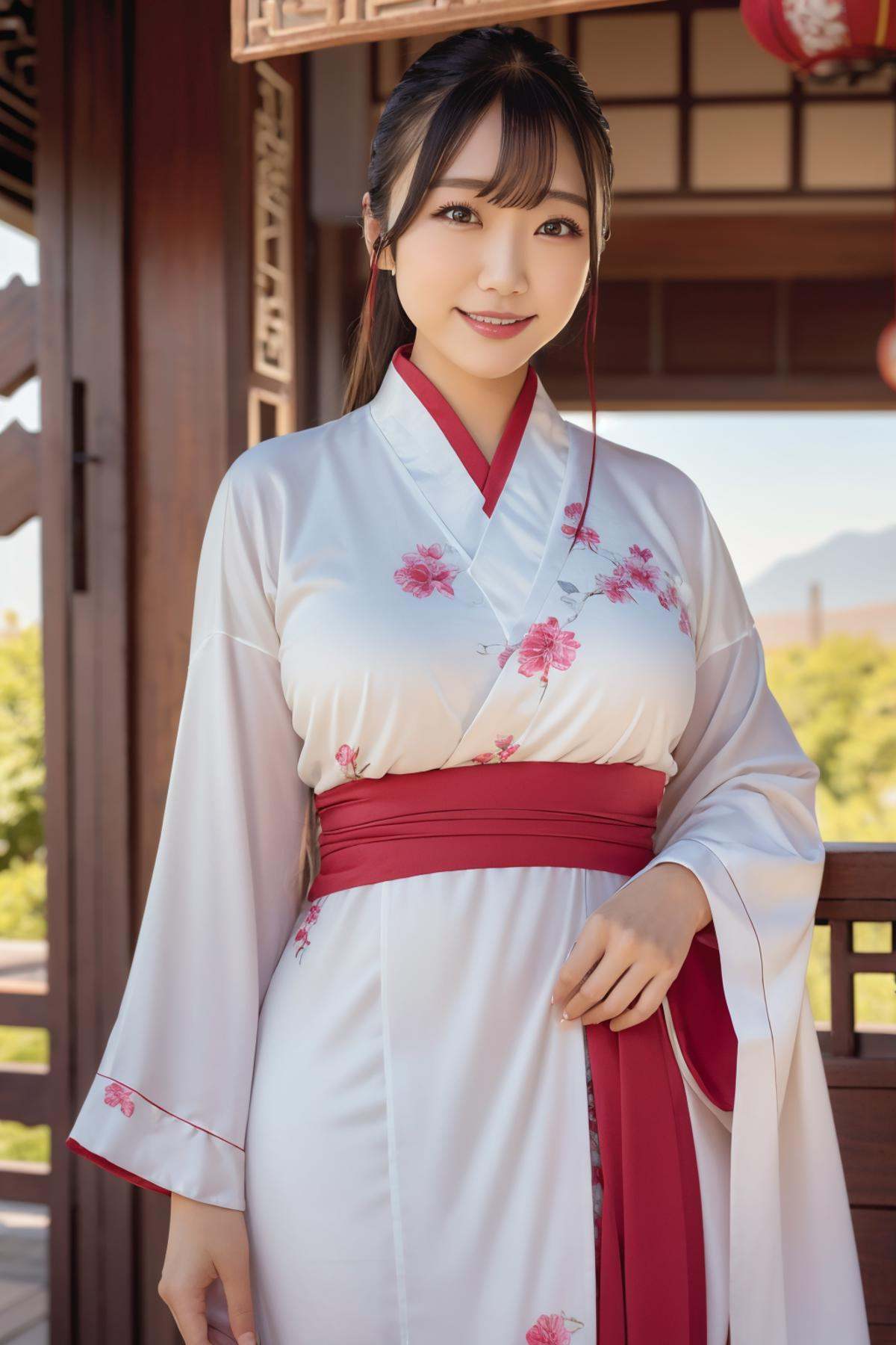 AVG_Himesaki Hana,  Changshan for Women (Traditional Chinese women's robe),  cowboy shot on Tensor.Art