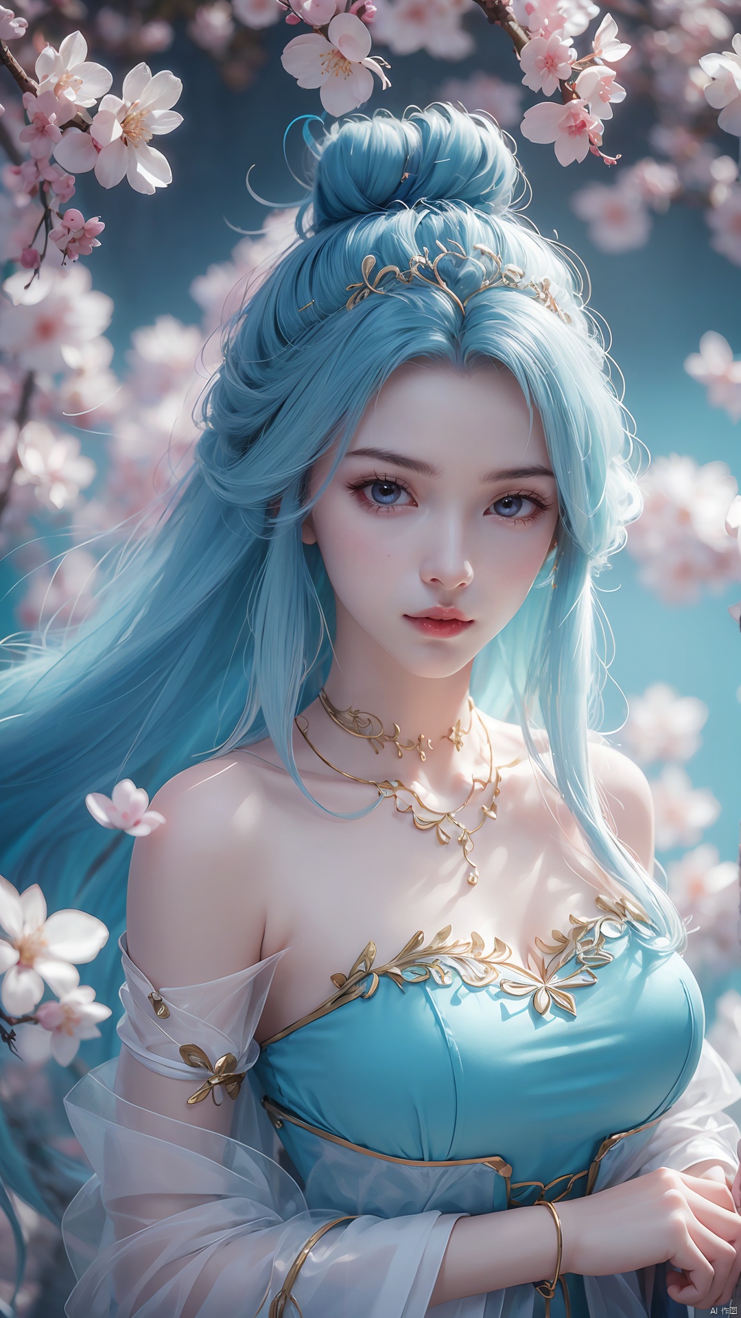 upper_body,  exploring cherry blossom branches,  wonderland on Tensor.Art