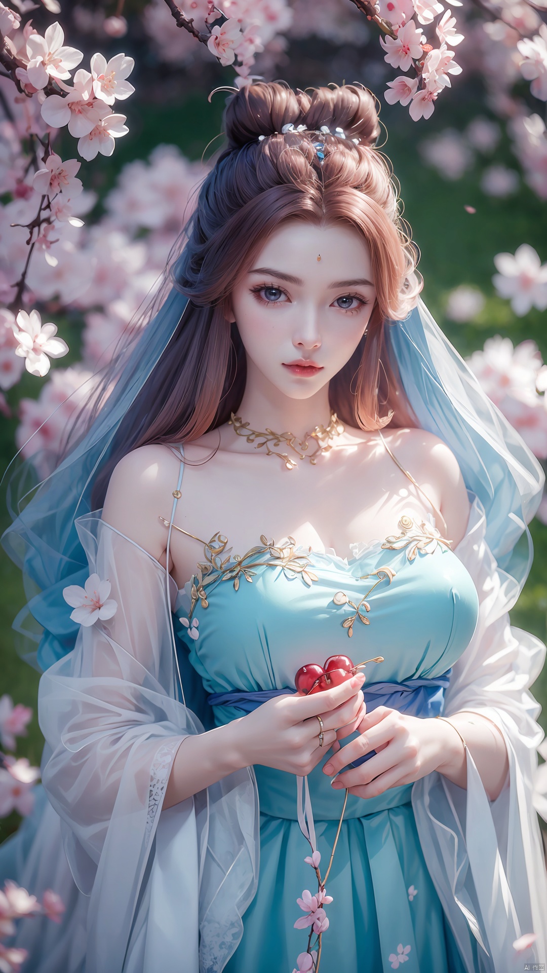 upper_body,  exploring cherry blossom branches,  wonderland on Tensor.Art