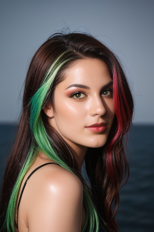 a majestetic woman,  beautiful,  Green-brown eyes on Tensor.Art