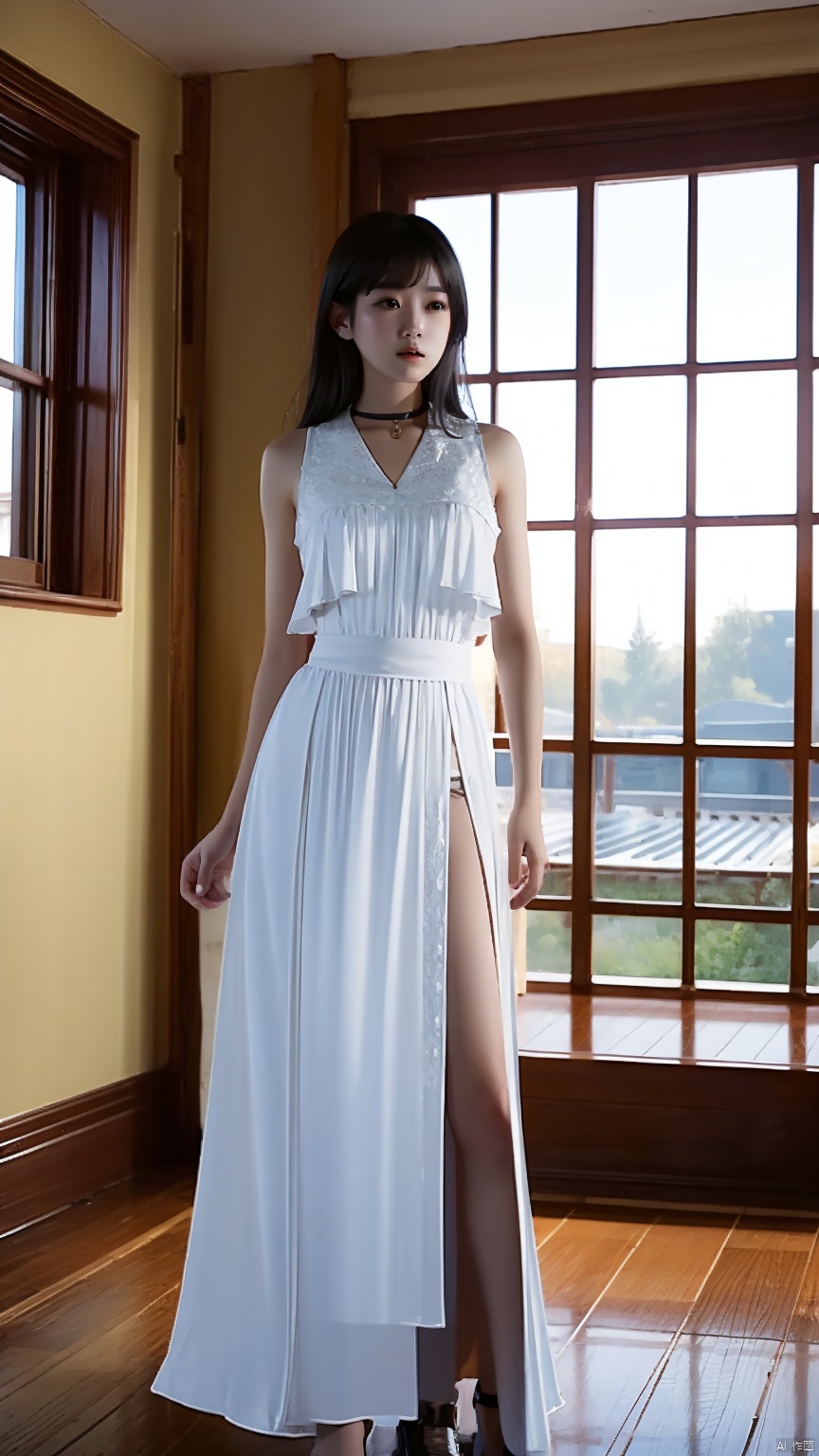 cxshenyu, 1girl, solo, full-length mirror, realistic,masterpiece,best quality