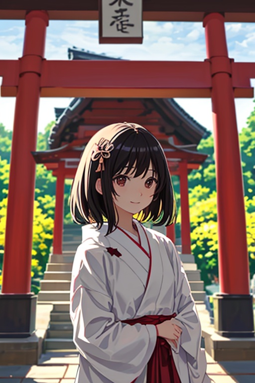 Real girl,  6 years old Japanese girl,  wearing a traditional kimono on Tensor.Art