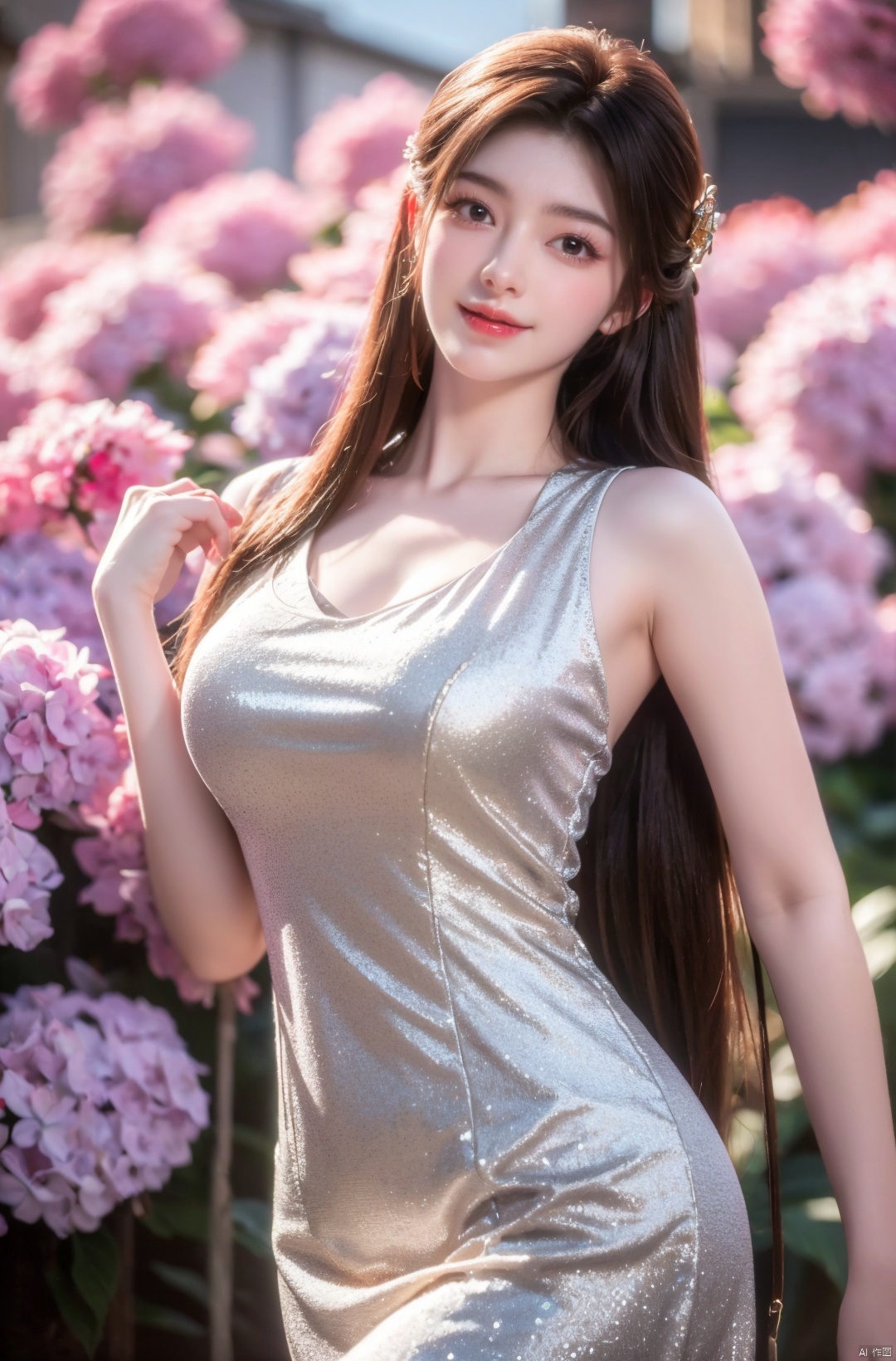  masterpiece,(best quality),cowboy shot,(good structure), dslr quality,depth of field,kind smile,looking_at_viewer,dynamic pose,xhuolinger,(big breasts:1.23),xtianqiong,xyunluo,x-hydrangea, ty-hd,girl