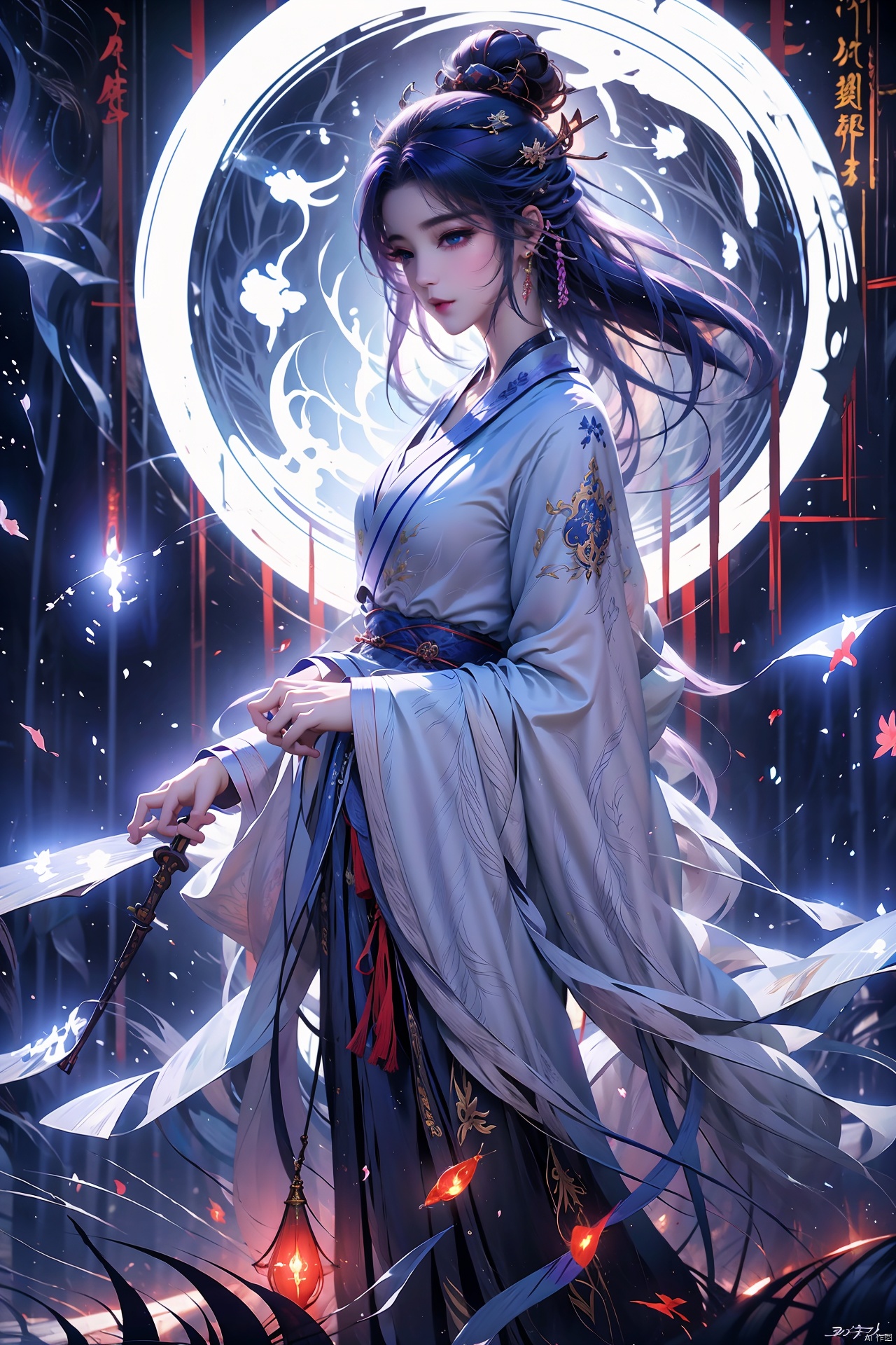  best quality,full body, masterpiece, ultra-high resolution, (photo realistic: 1.4) , surrealism, fantastical verisimilitude, fantastical creation, thriller color scheme, surrealism, abstract, psychedelic, 1 girl, qingyi,云霄仙子