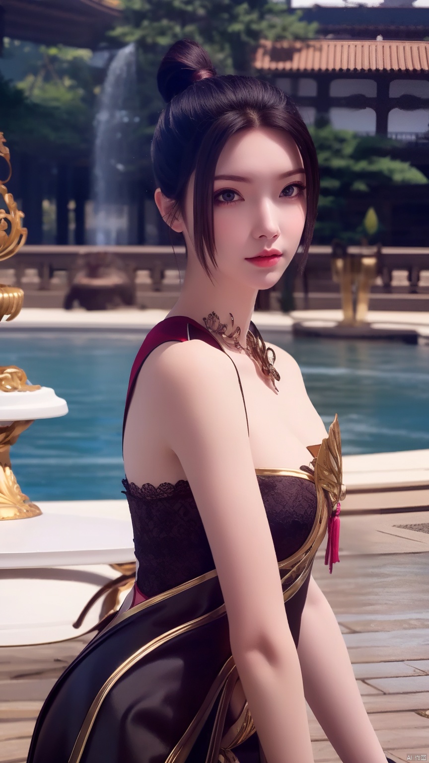 lingmeier, 1girl, solo, looking at viewer, upper body, realistic,masterpiece,best quality