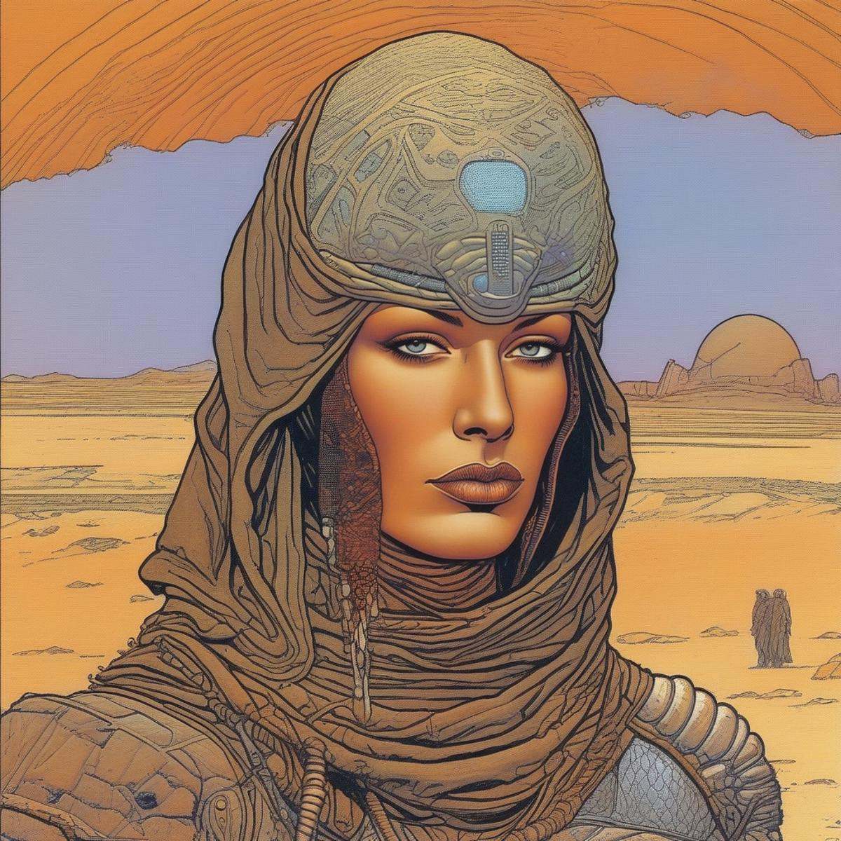 BAStyle,  highest quality,  a sci-fi illustration of a woman on Tensor.Art