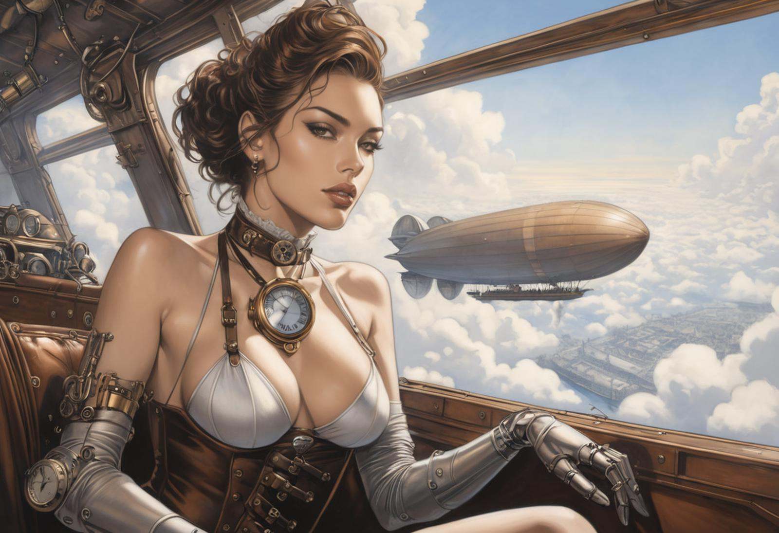 inside Airship,  Zeppelin,  steampunk on Tensor.Art