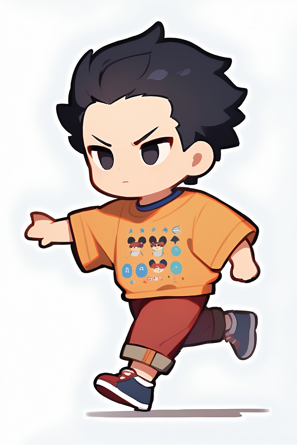 Chibi boy,  White background,  full body image on Tensor.Art