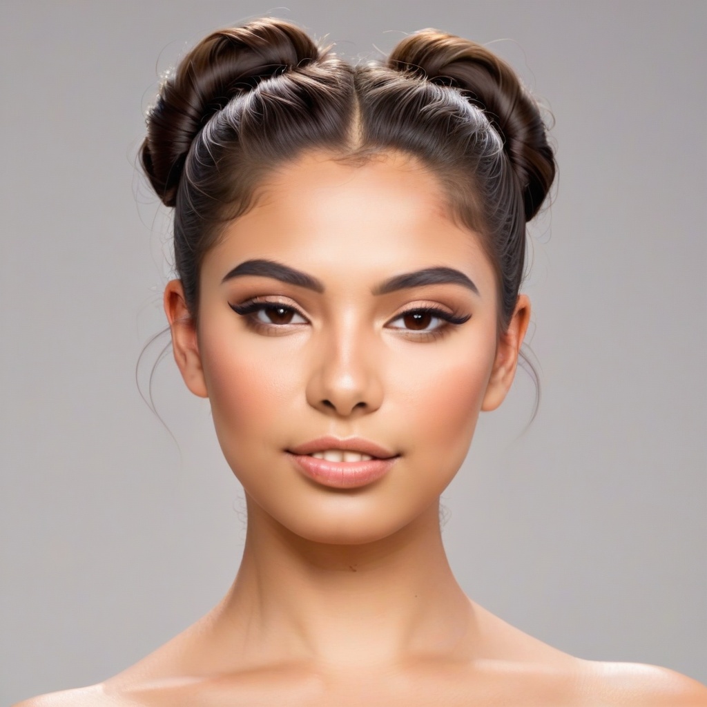 Female latina high fashion model,  updo hair ,  photorealistic on Tensor.Art
