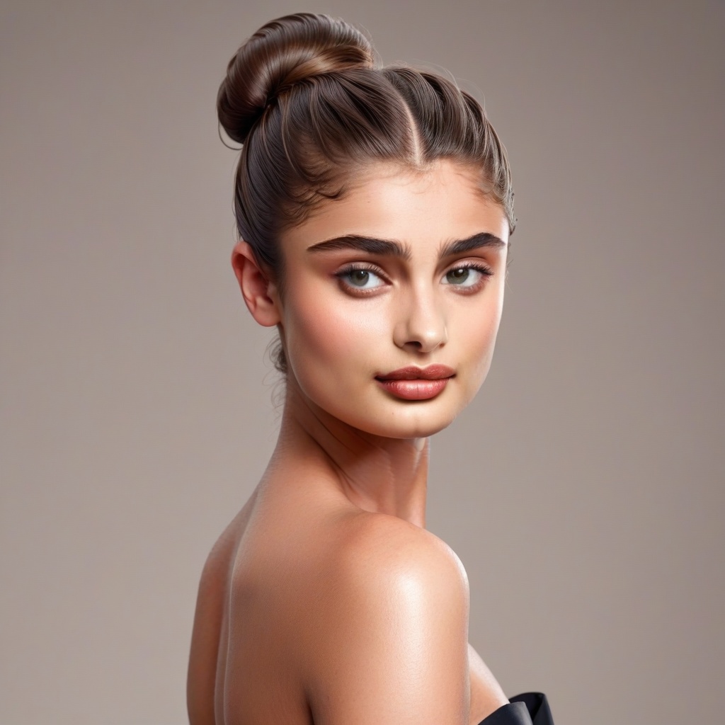 Female high fashion model,  updo hair ,  photorealistic on Tensor.Art