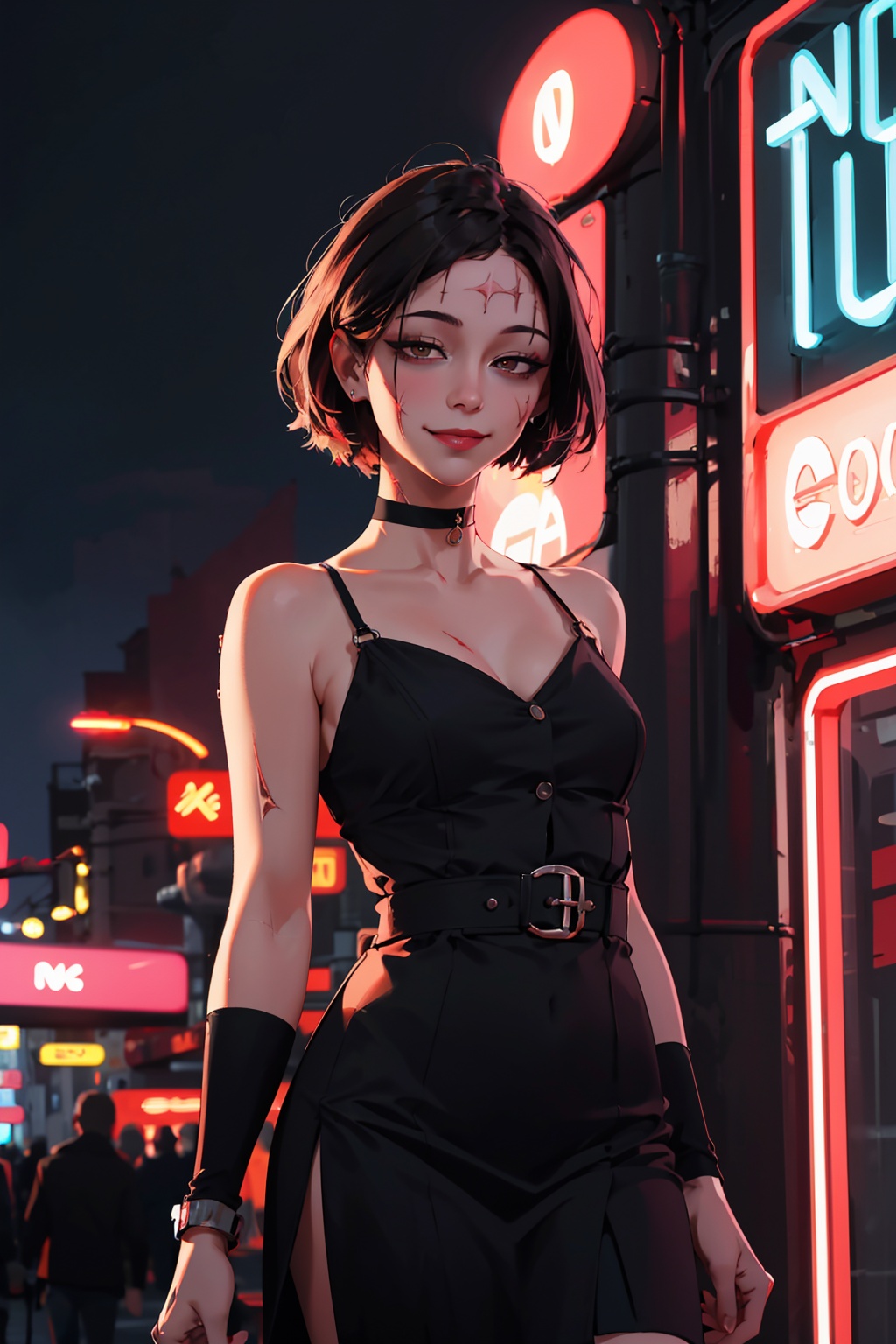 1girl,  solo,  (scar on forehead) on Tensor.Art
