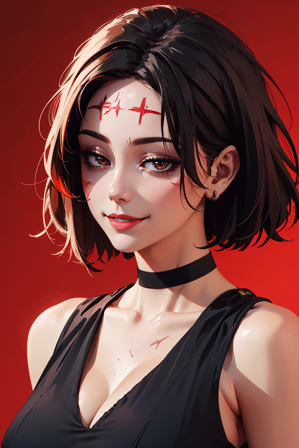 1girl,  solo,  (scar_on_forehead) on Tensor.Art