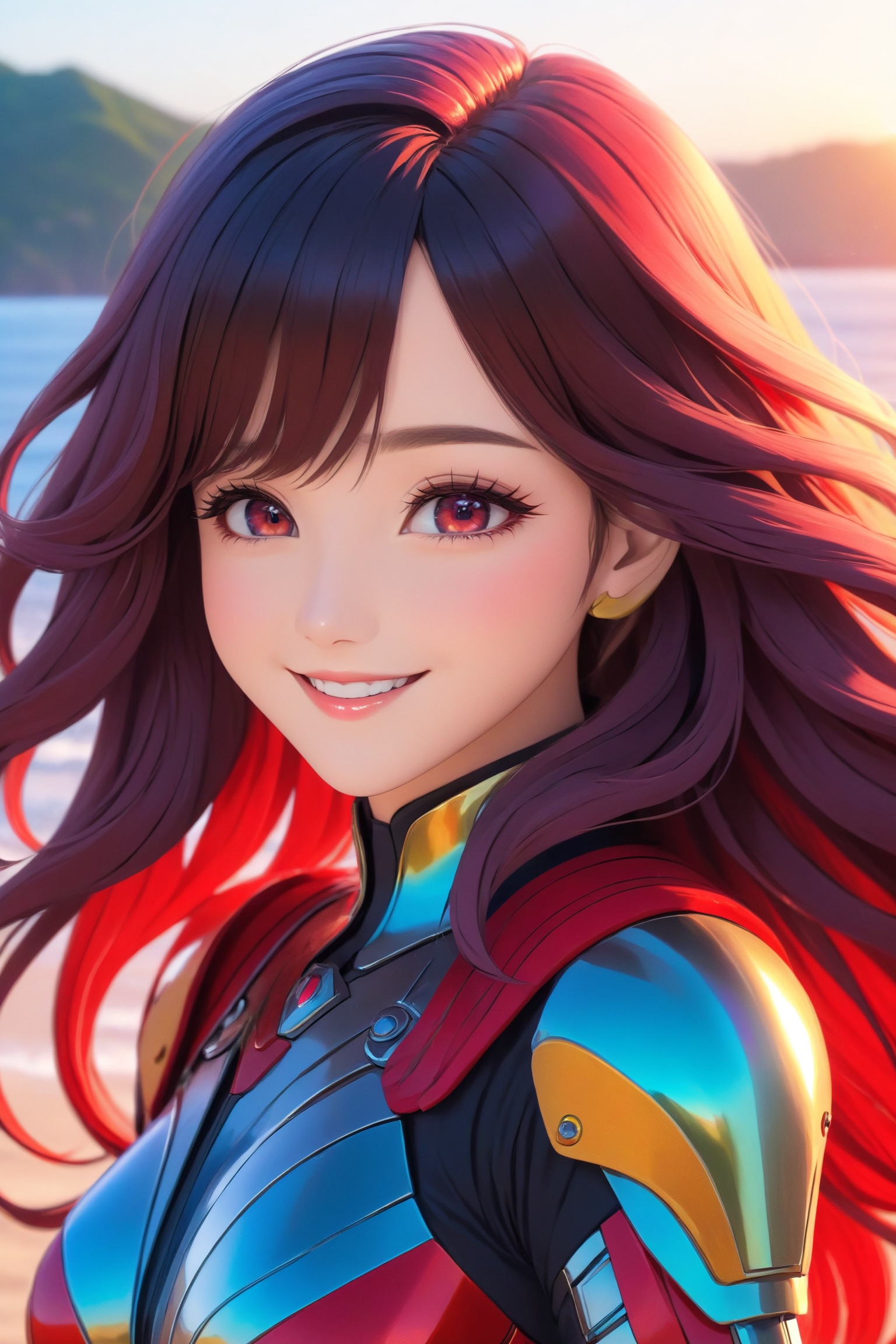 a cute anime girl,  smiling,  beautiful detailed eyes on Tensor.Art