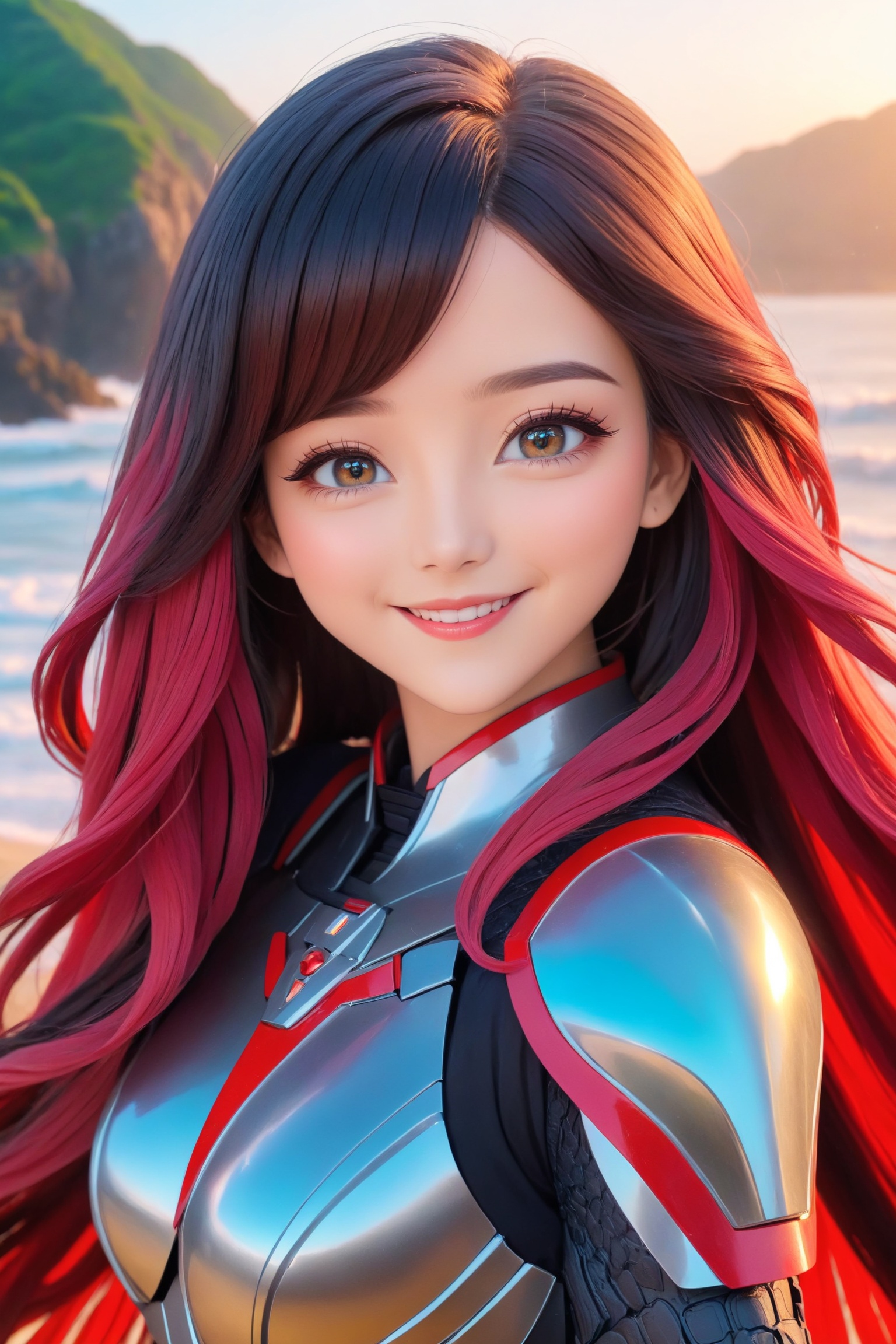a cute anime girl,  smiling,  beautiful detailed eyes on Tensor.Art