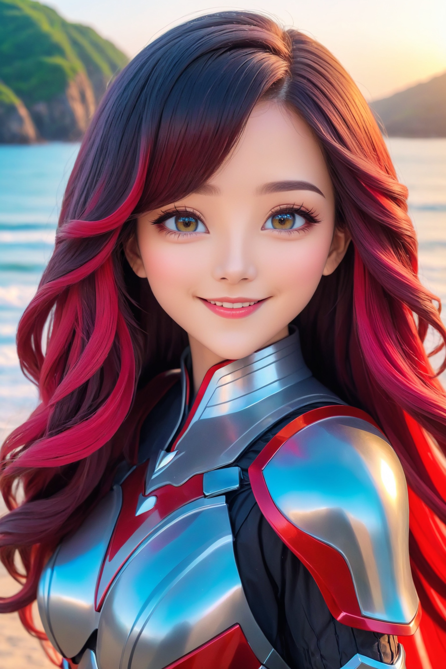 a cute anime girl,  smiling,  beautiful detailed eyes on Tensor.Art