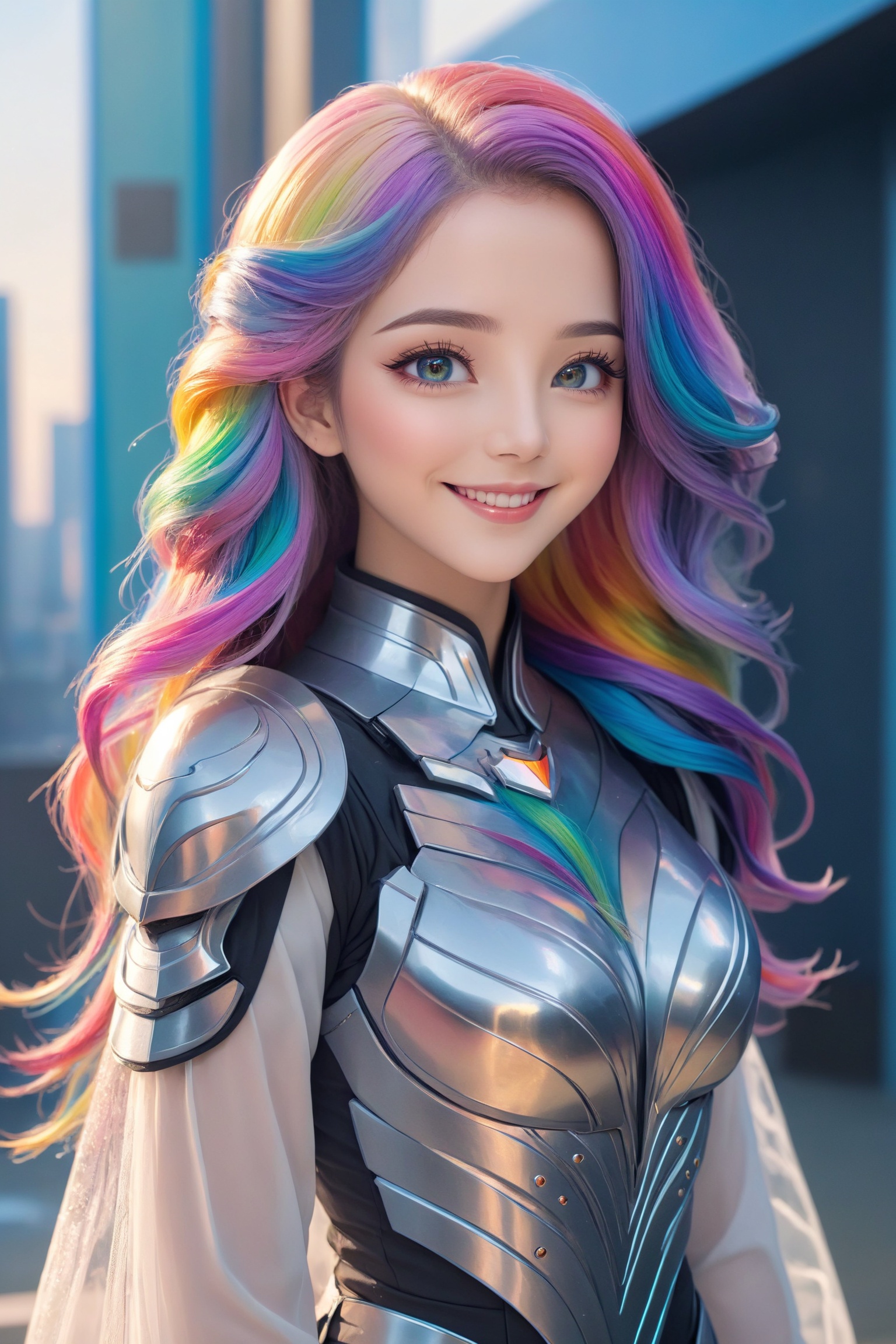 a cute anime girl,  smiling,  beautiful detailed eyes on Tensor.Art