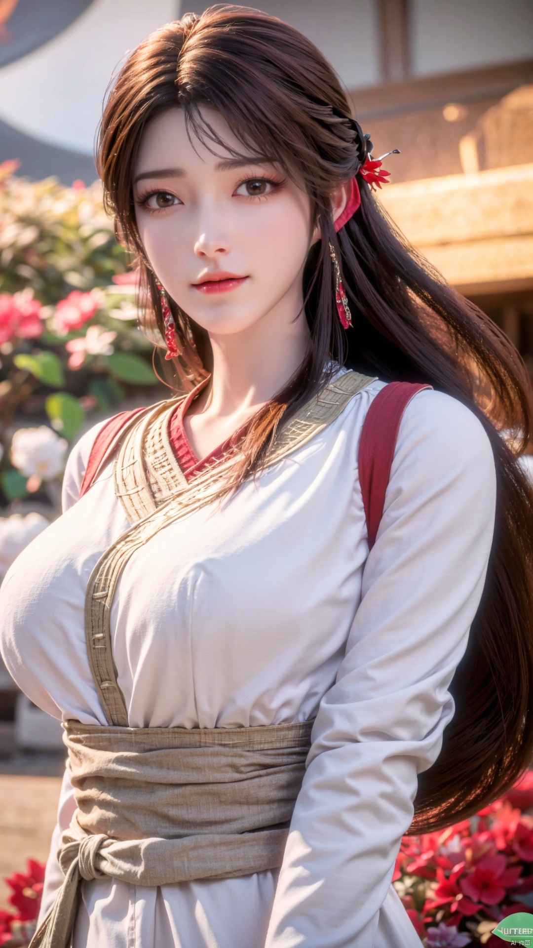  masterpiece,(best quality),cowboy shot,(good structure), dslr quality,depth of field,kind smile,looking_at_viewer,dynamic pose,xhuolinger,(big breasts:1.29),xtianqiong,xyunluo,x-hydrangea, ty-hd,Xhuolinger