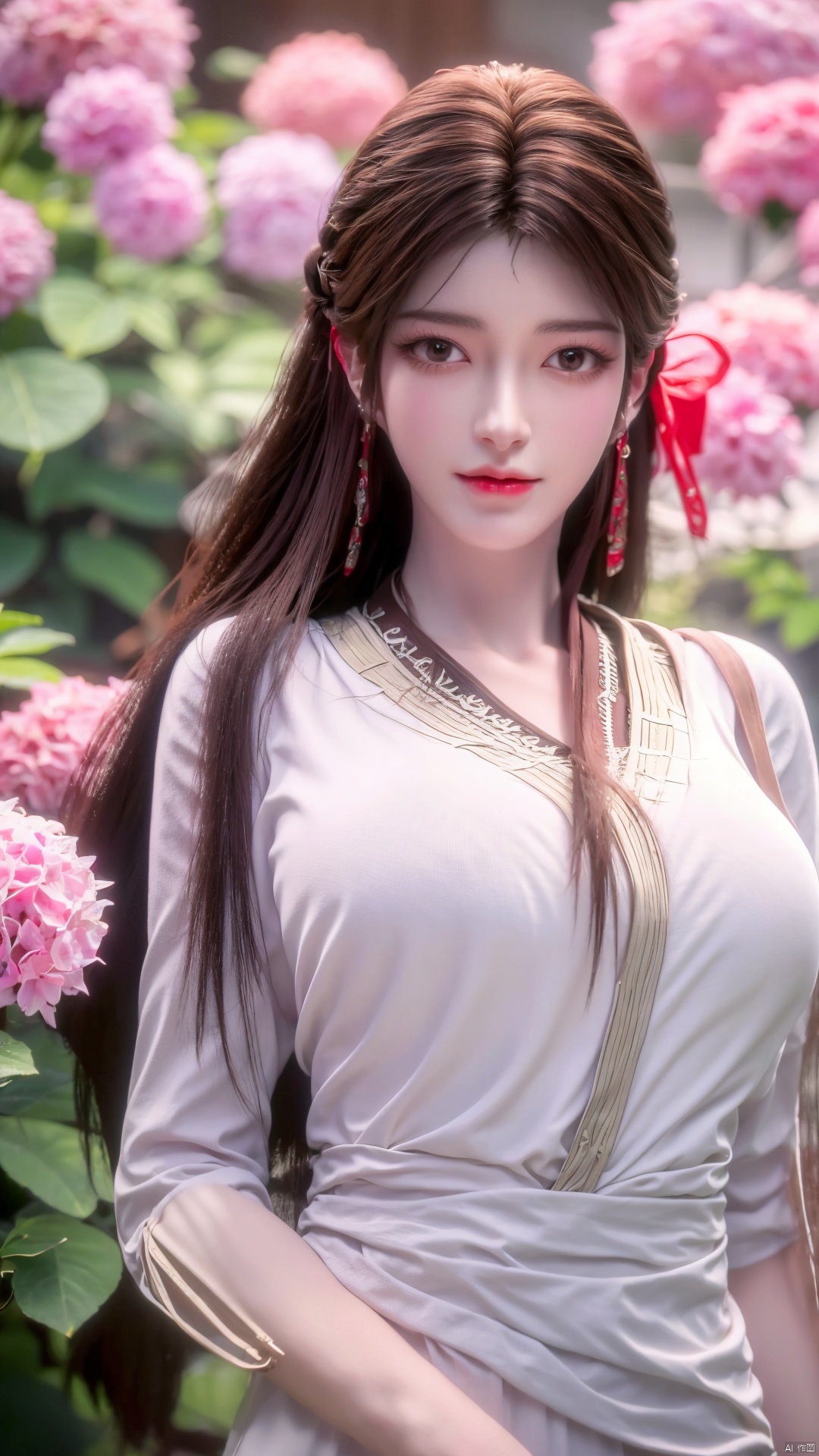  masterpiece,(best quality),cowboy shot,(good structure), dslr quality,depth of field,kind smile,looking_at_viewer,dynamic pose,xhuolinger,(big breasts:1.29),xtianqiong,xyunluo,x-hydrangea, ty-hd,Xhuolinger