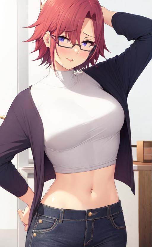 1girl,  looking at the viewer,  red hair on Tensor.Art