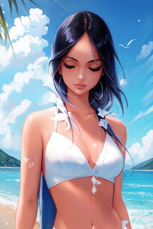 1girl,  beach,  breasts on Tensor.Art