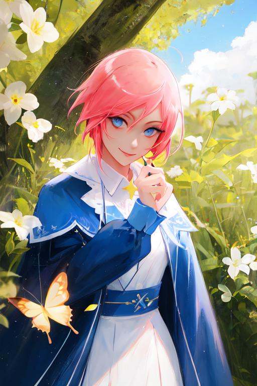 1boy,  aurora,  blue_butterfly on Tensor.Art