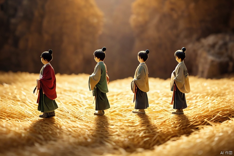 yt

black hair

long sleeves

1boy

standing

male focus

japanese clothes

multiple boys

2boys

hair bun

blurry

depth of field

single hair bun

child

brothers

