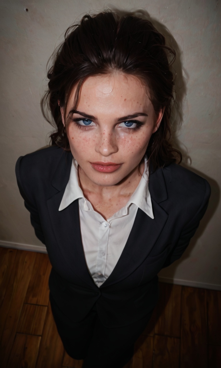 a 18 y.o french pretty modeling,  from_above,  soft lighting on Tensor.Art
