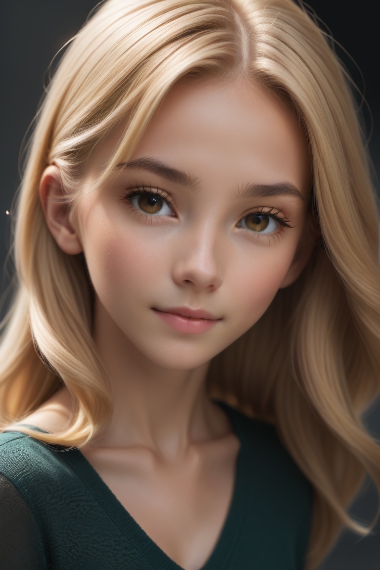 A high-quality,  UHD image of a cute girl with a nice face and blond hair,  capturing her in a well-lit on Tensor.Art