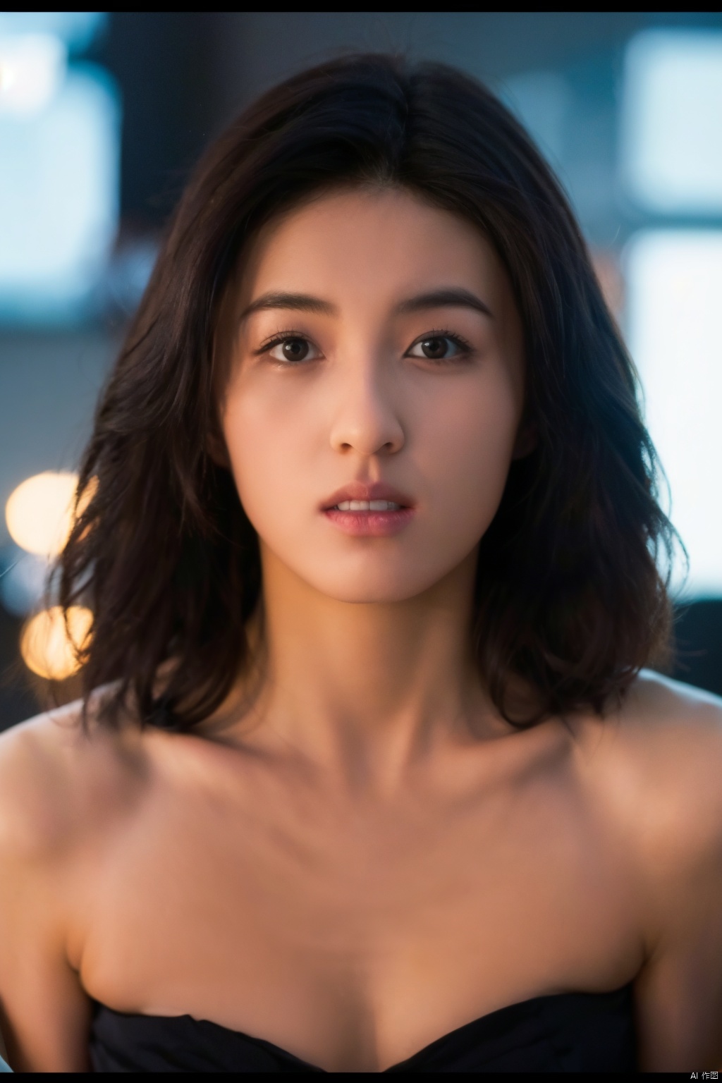 Cinematic, portrait, Kodak 5207 65mm flim, Shot by Arri Alexa 65 IMAX, Ultra photoreal, Insane Details, 32K,Realistic, --ar 3:4 --style raw --s 750 --v 6.0 --sref,jewelry, realistic, solo, 1girl, teeth, face, lips
