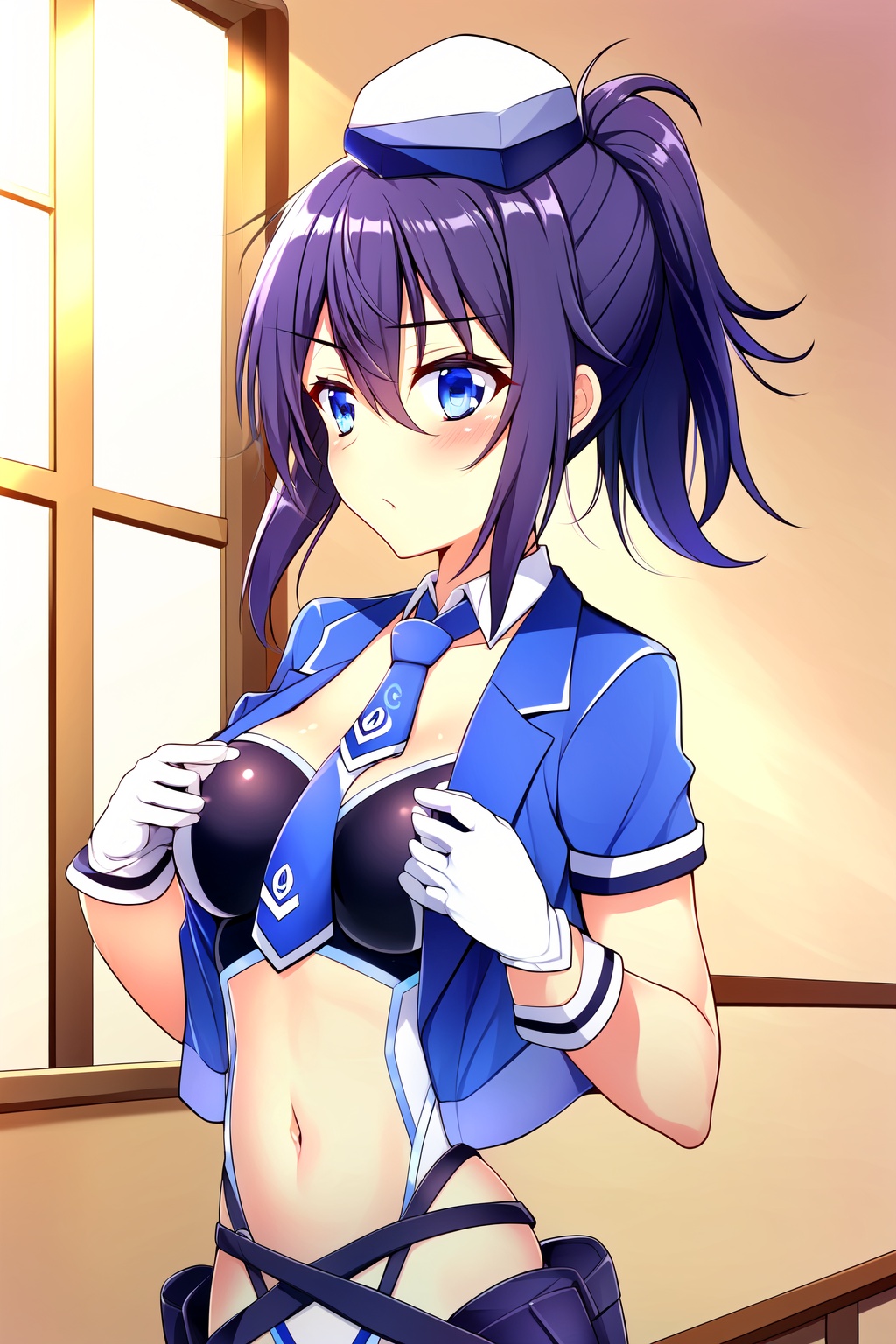 Chisato Shion,  gloves,  blue hair on Tensor.Art