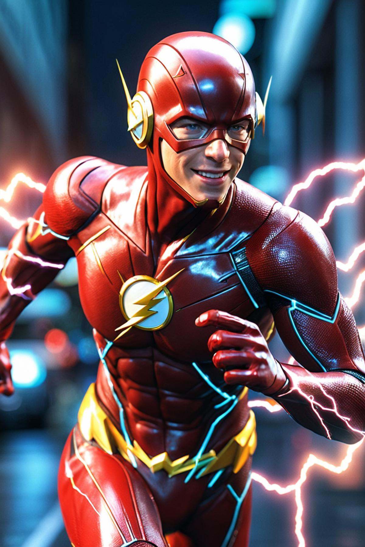 ((The Flash)),  (1boy) The Flash running at god speed,  (running as fast as the speed of light on Tensor.Art