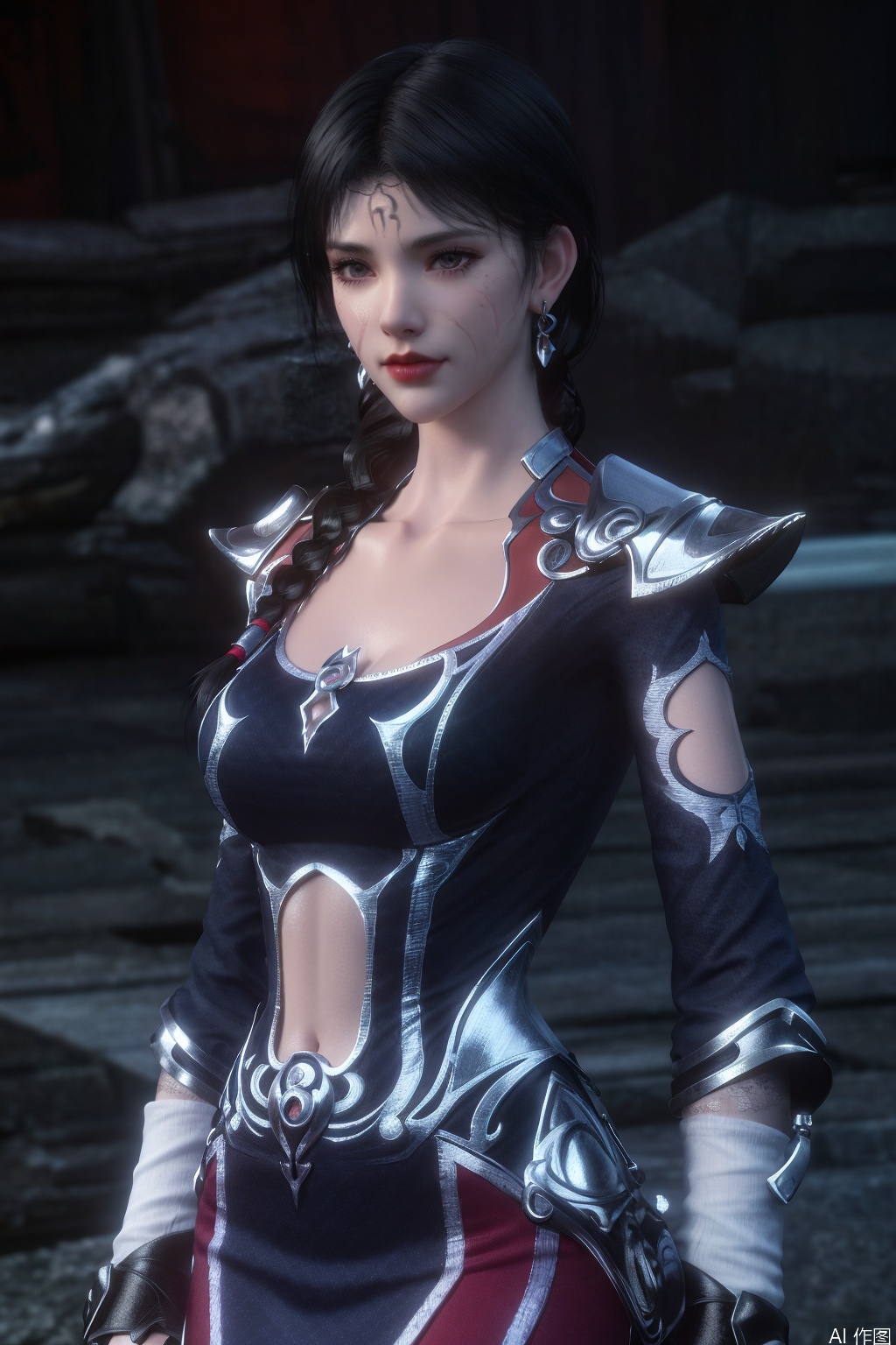 Asia,chinese beauty,masterpiece,bestquaily,3D,3D Realism,3D Render,4K,8K  wallpaper,HDR,Movie-level lighting, high-precision rendering,,
,(best quality),(makeup), extremely detailed cg 8k wallpaper,((crystalstexture skin)), (extremely delicate and beautiful),(highly detailed),(1girl), (solo), (jewelry), (earrings),(black_hair),(braided_hair),(hair_ornament),(handwear),(breasts),,(dress), (skirt),(multicolored_clothes),(multicolored_dress),(shorts), (gloves),(bodysuit),(shoulder_pad),(wristband),,,upper body,