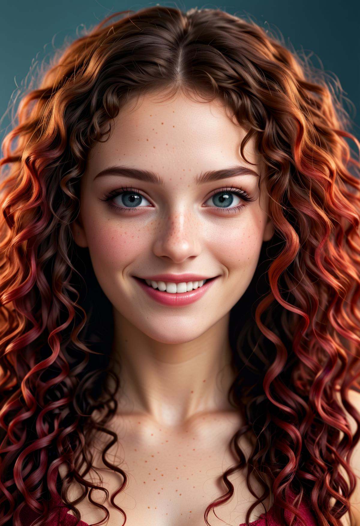 beautiful lady,  (freckles),  big smile on Tensor.Art