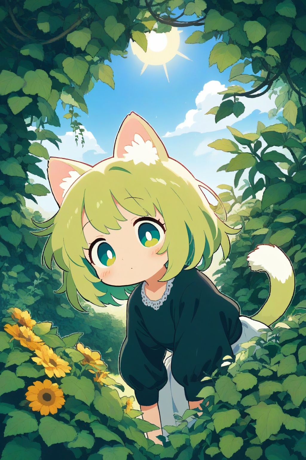 1girl,  cat ear,  tail on Tensor.Art