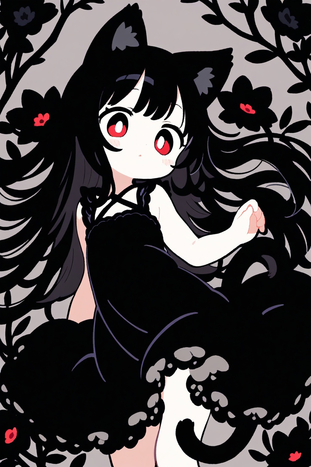 1girl,  black hair,  long hair on Tensor.Art