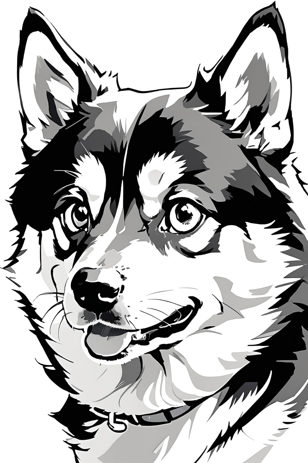 looking at viewer,  simple background,  monochrome on Tensor.Art