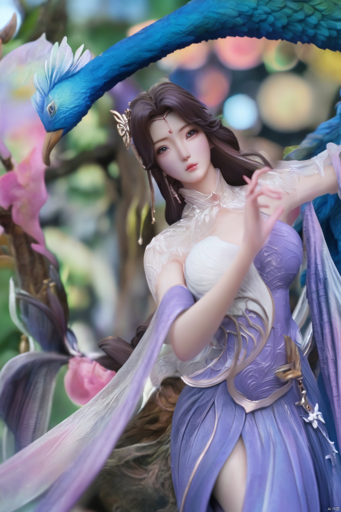  Best Quality, masterpiece, ultra-high resolution, (photo realistic: 1.4) , Fantastical verisimilitude, 1 girl,flower,,(big breasts:1.39),Xliushen,Hydrangea,XyunxiPVC,Xyunluo,Xtianqiong,Xbaihehuai,hand