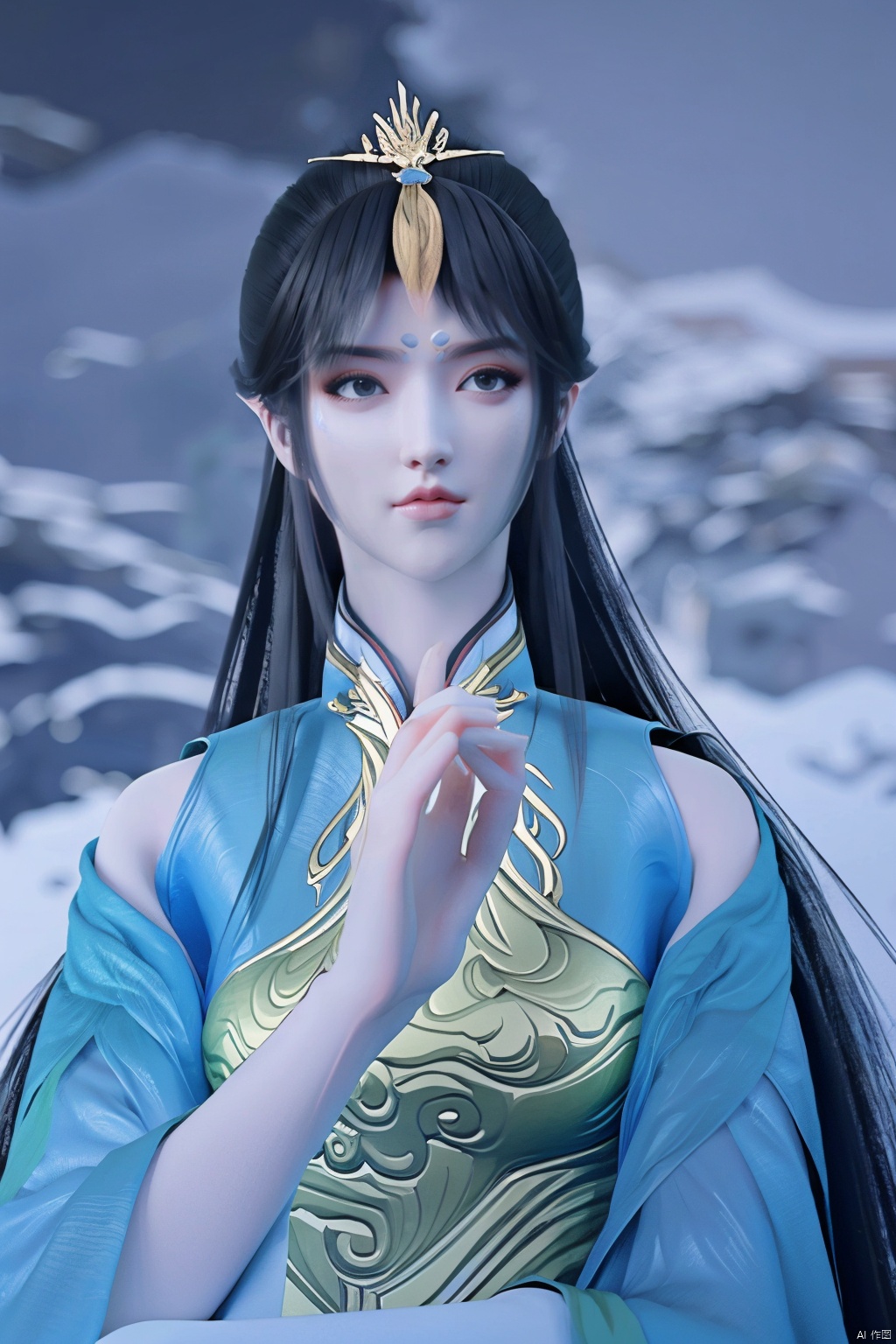 1girl, solo, long hair, ,Xfengqinger,Xliushen,Xhuolinger, Yunxiao_Fairy,depth of field