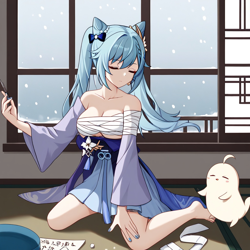 hanfu,  bandages,  laffey (azur lane) on Tensor.Art