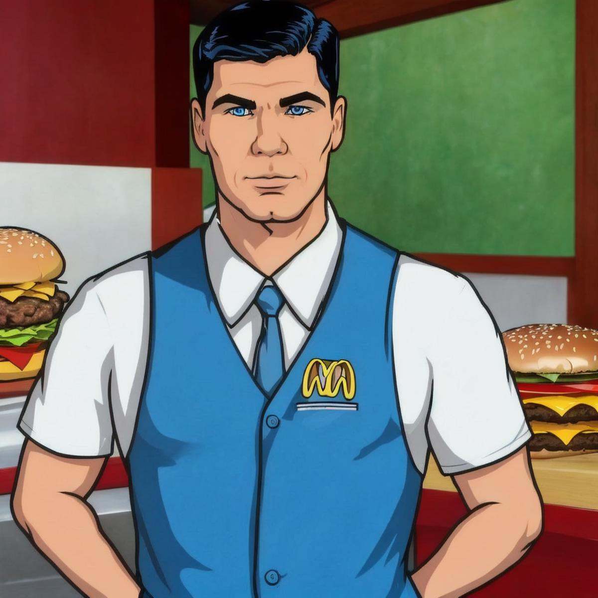 cartoon of archerfx ,  male,  blue eyes on Tensor.Art