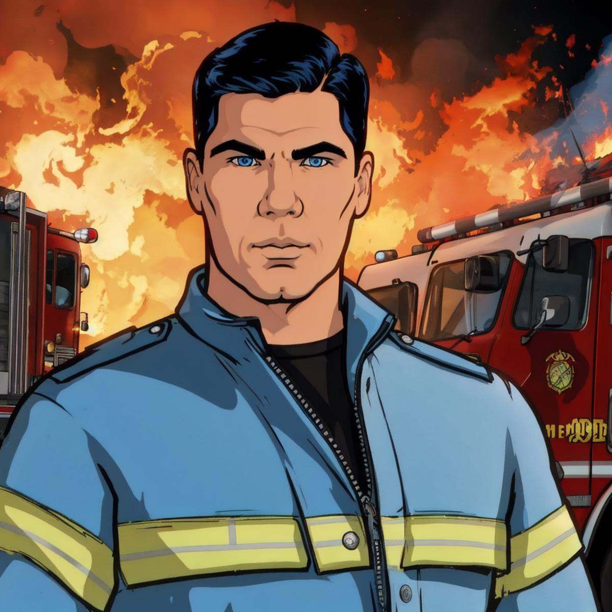 cartoon of archerfx ,  male,  blue eyes on Tensor.Art