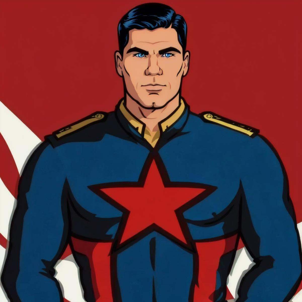 cartoon of archerfx ,  male,  blue eyes on Tensor.Art