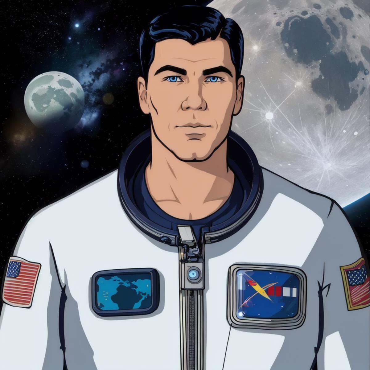 cartoon of archerfx ,  male,  blue eyes on Tensor.Art