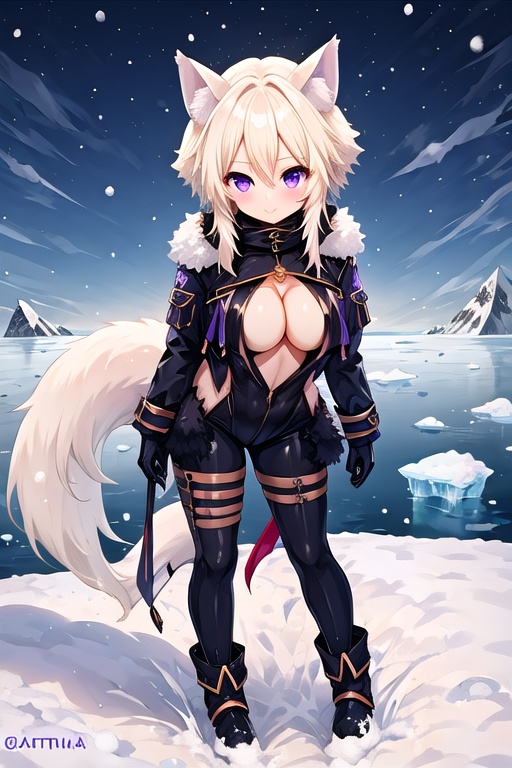 zeta,  animal ears,  purple eyes on Tensor.Art