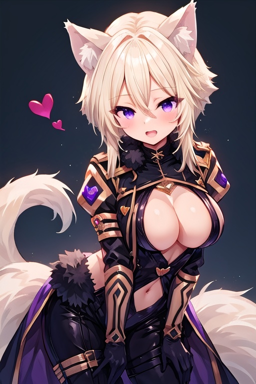 zeta,  animal ears,  purple eyes on Tensor.Art