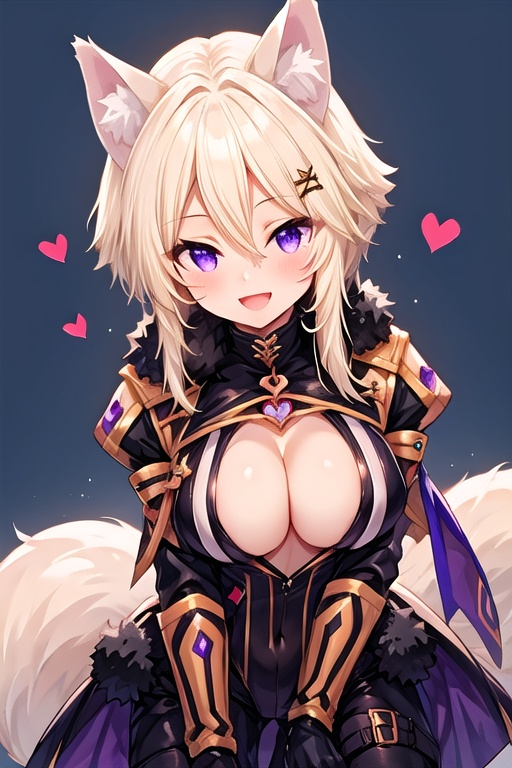 zeta,  animal ears,  purple eyes on Tensor.Art