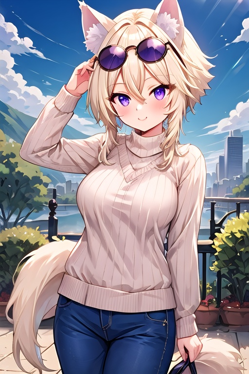 zeta,  animal ears,  purple eyes on Tensor.Art