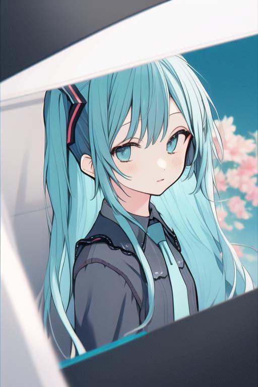 miku，1girl,，<lora:chiang_v7:0.8>  ，extremely detailed CG unity 8k wallpaper,masterpiece, best quality，masterpiece,best quality,flat color,offical art,