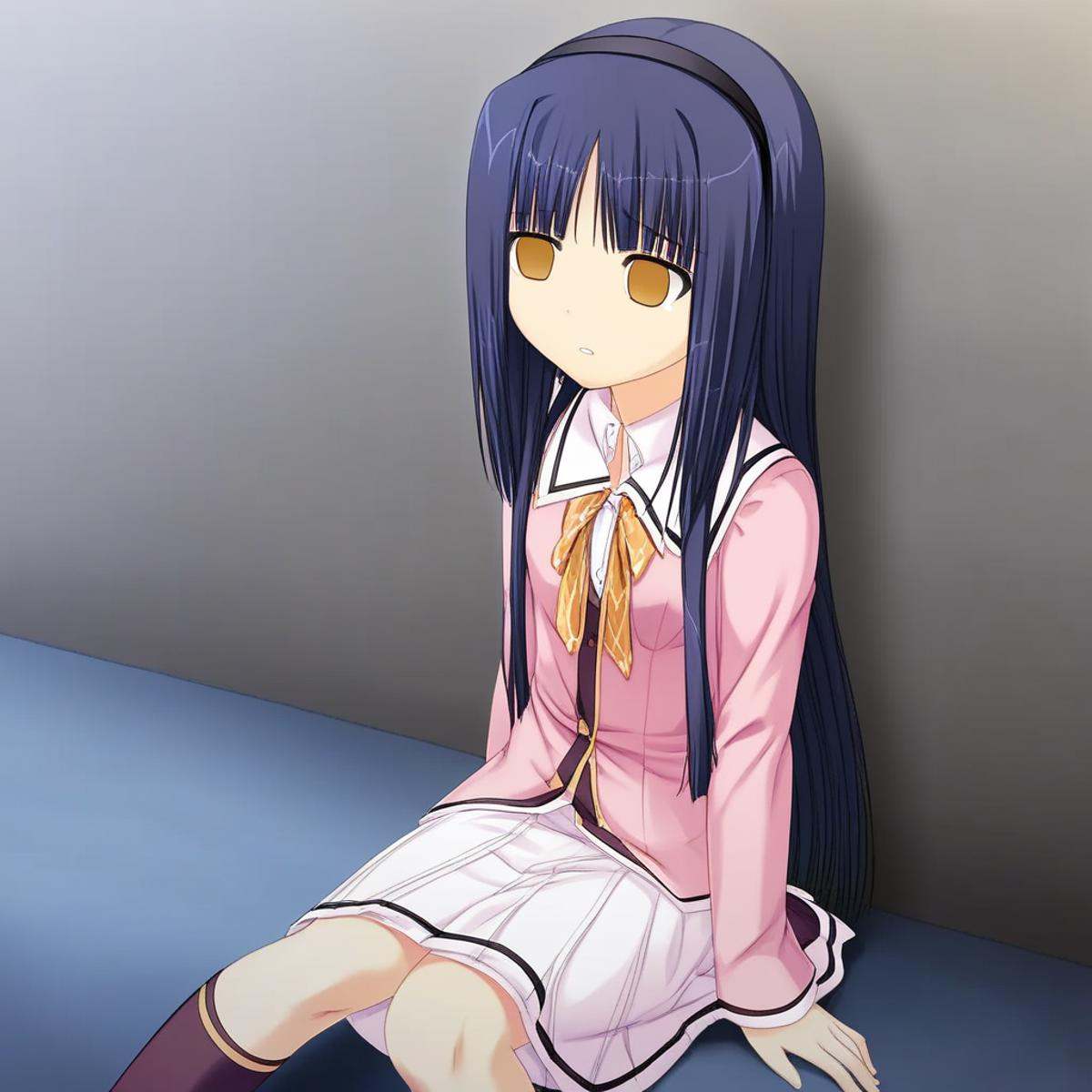 maiya,  empty eyes,  sitting on Tensor.Art