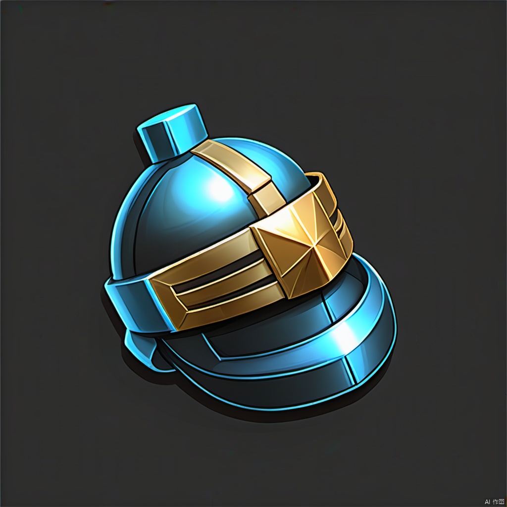 Hand-painted style game ICONS, a delicate gem helmet, aesthetic